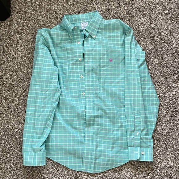 Brooks Brothers Green Plaid Button Down - Picture 1 of 1